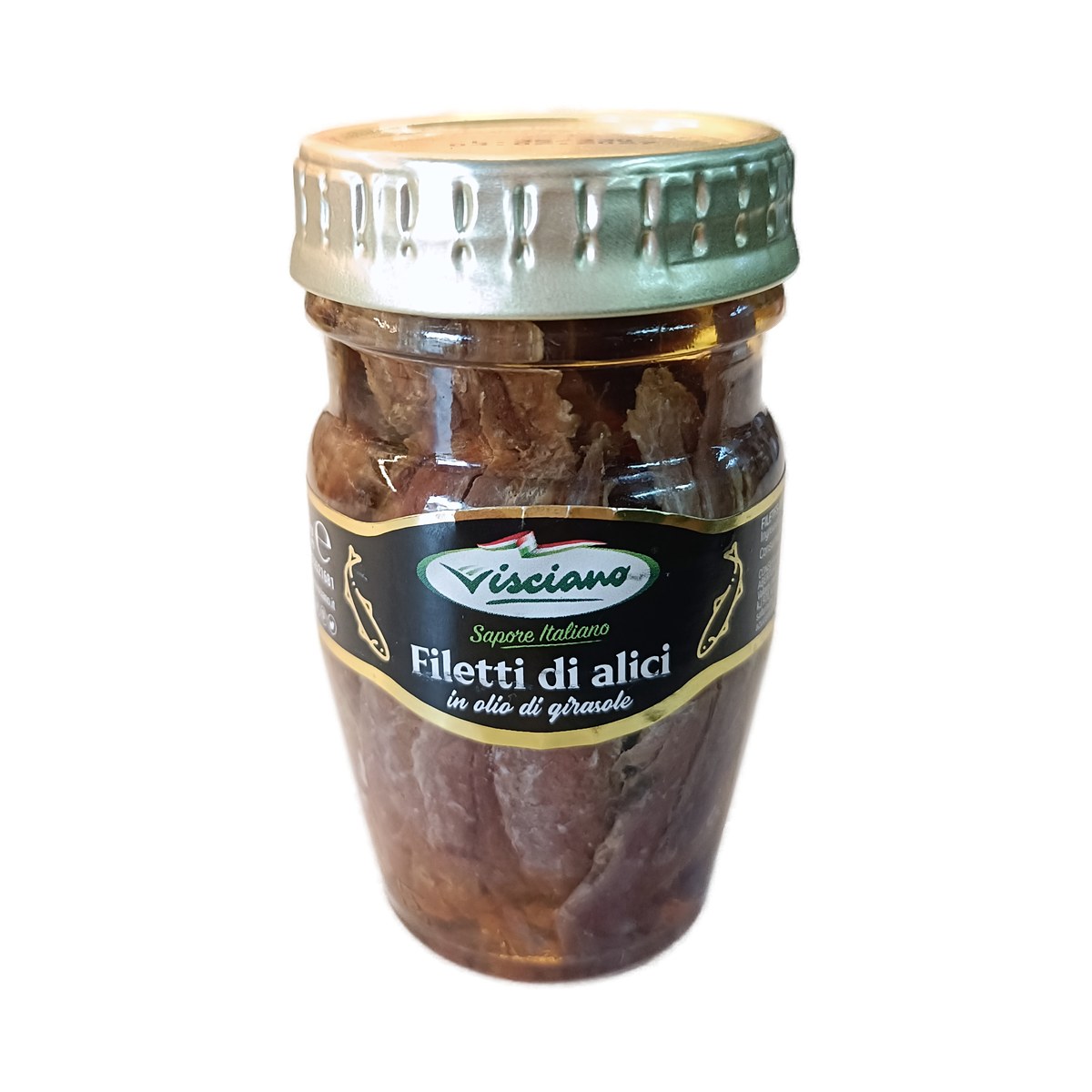 Filetes de anchoa Visciano en aceite de girasol, conserva italiana